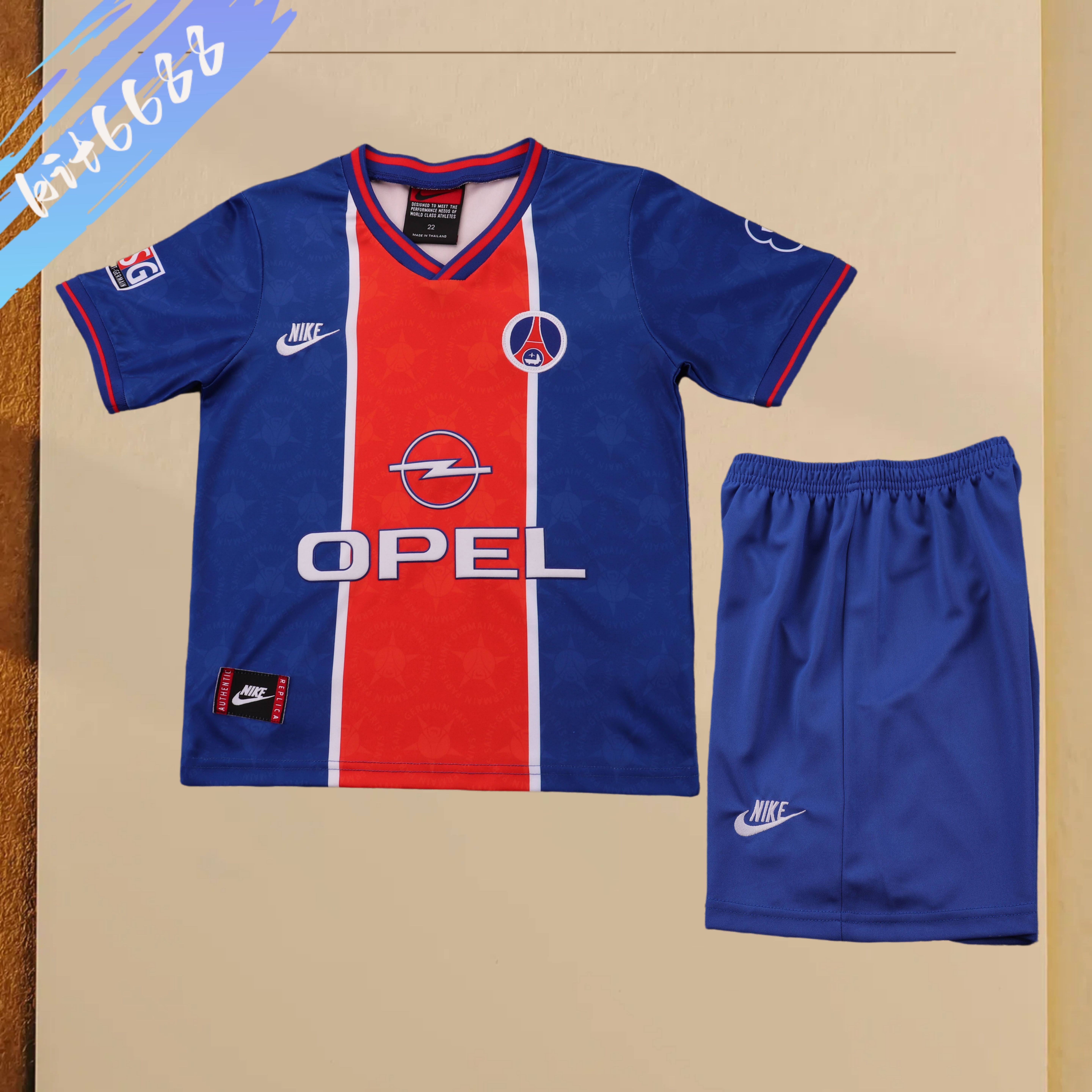 1995/1996 PSG Paris Saint-Germain home  Football Shirts（ Kids Kit ）