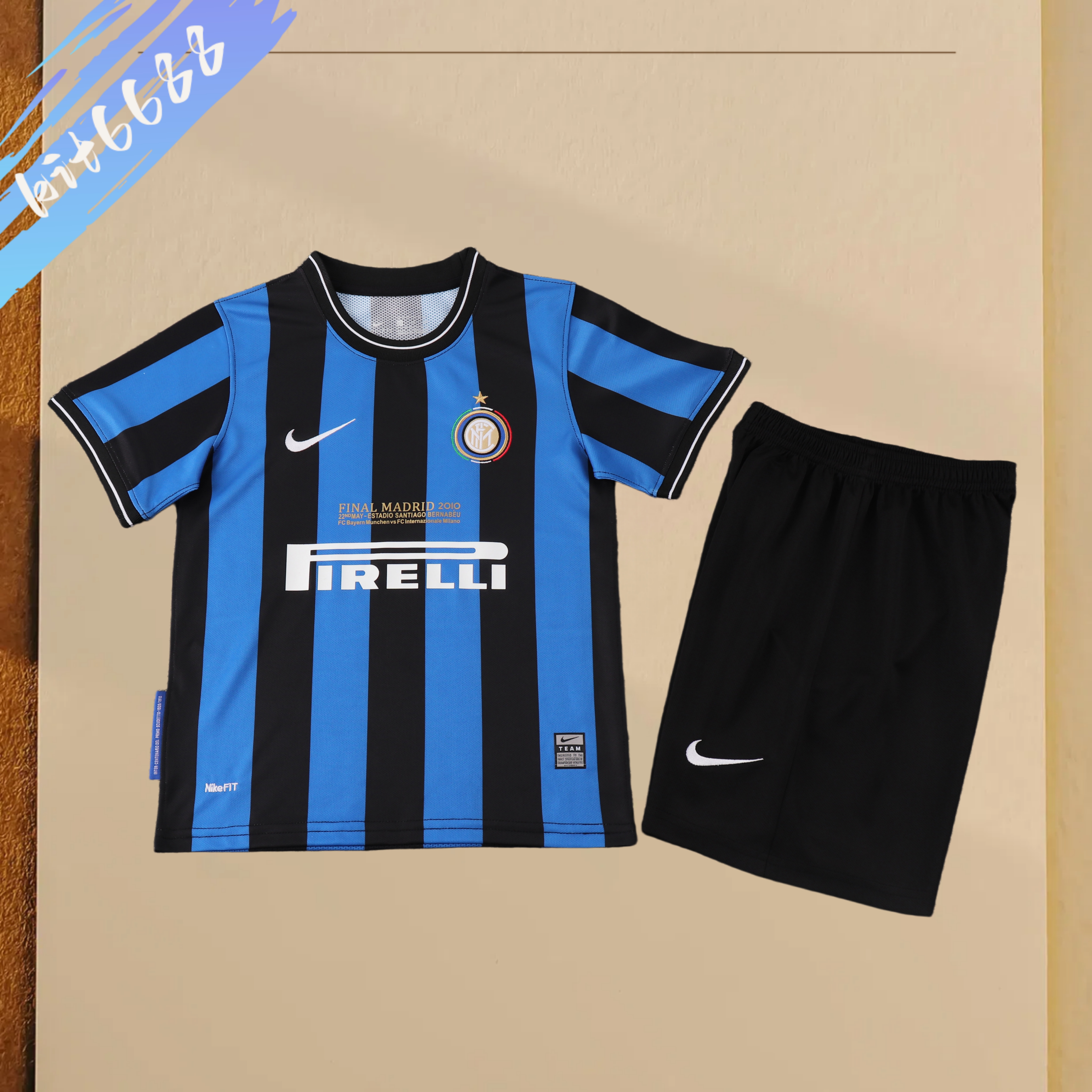 2009/2010 Inter Milan home Retro Football Shirt Kids Kit