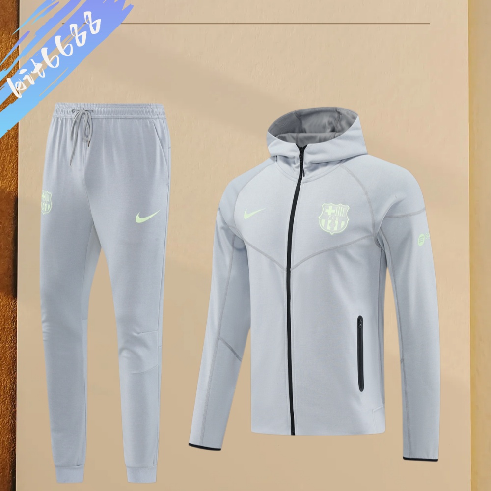 25/26 Barcelona hoodie Full Zipper Training Suit (Adult Set)