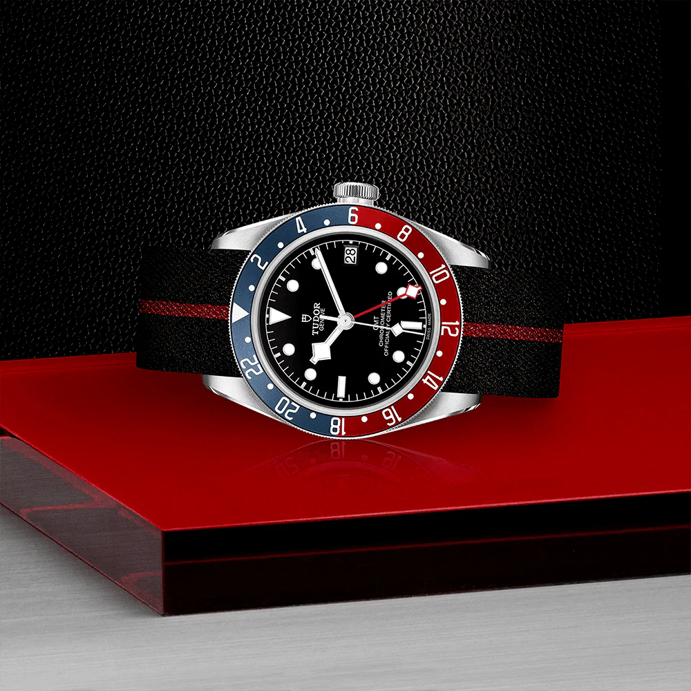 Black Bay GMT 41mm Black Dial Automatic Men's Fabric Strap Watch