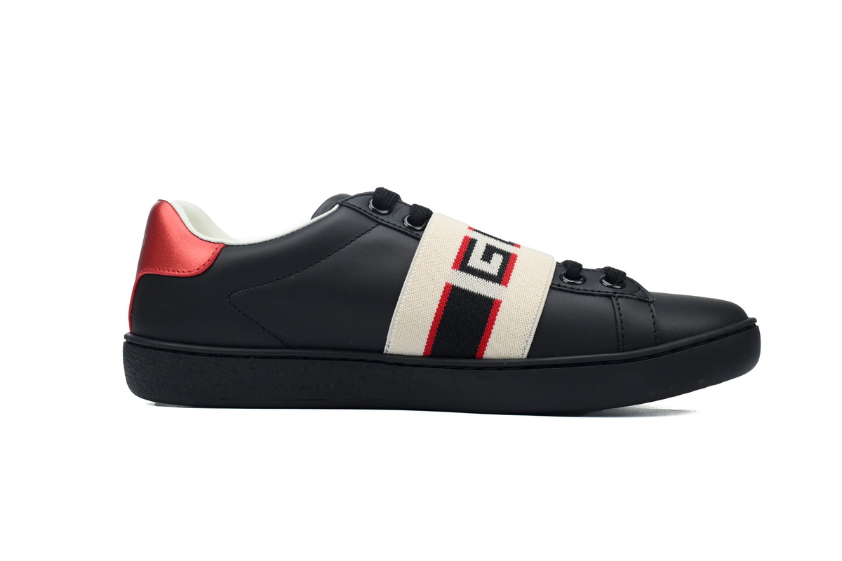 Gucci Ace Stripe Leather 'Black'