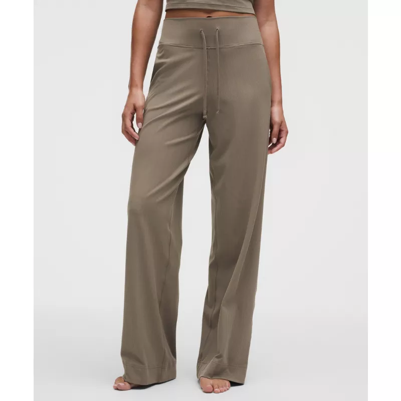Groove High-Rise Mixed-Rib Wide-Leg Pant Regular