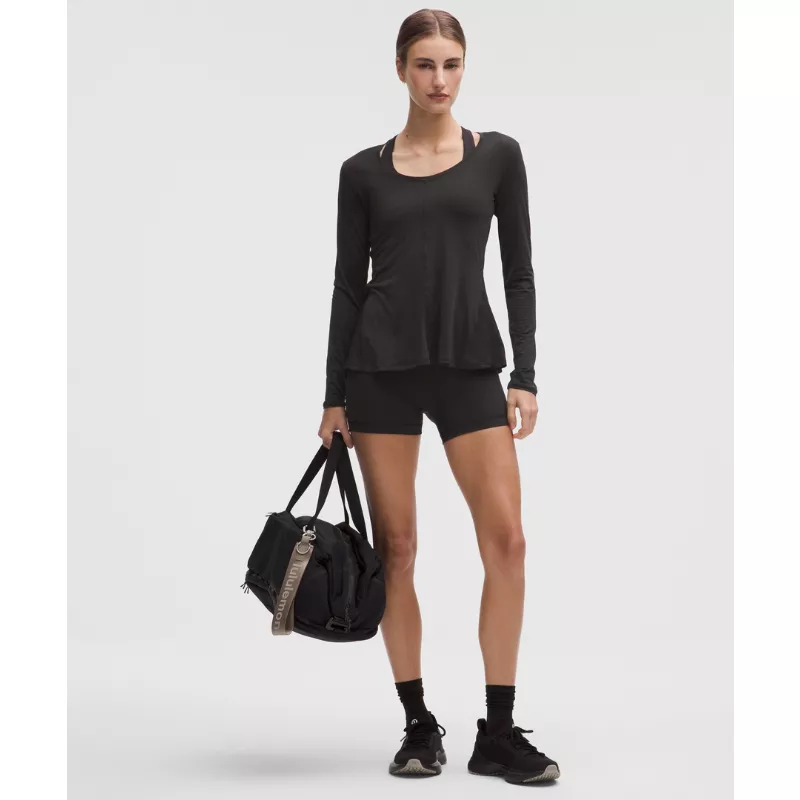 Lightweight Flowy Hem Long-Sleeve Shirt
