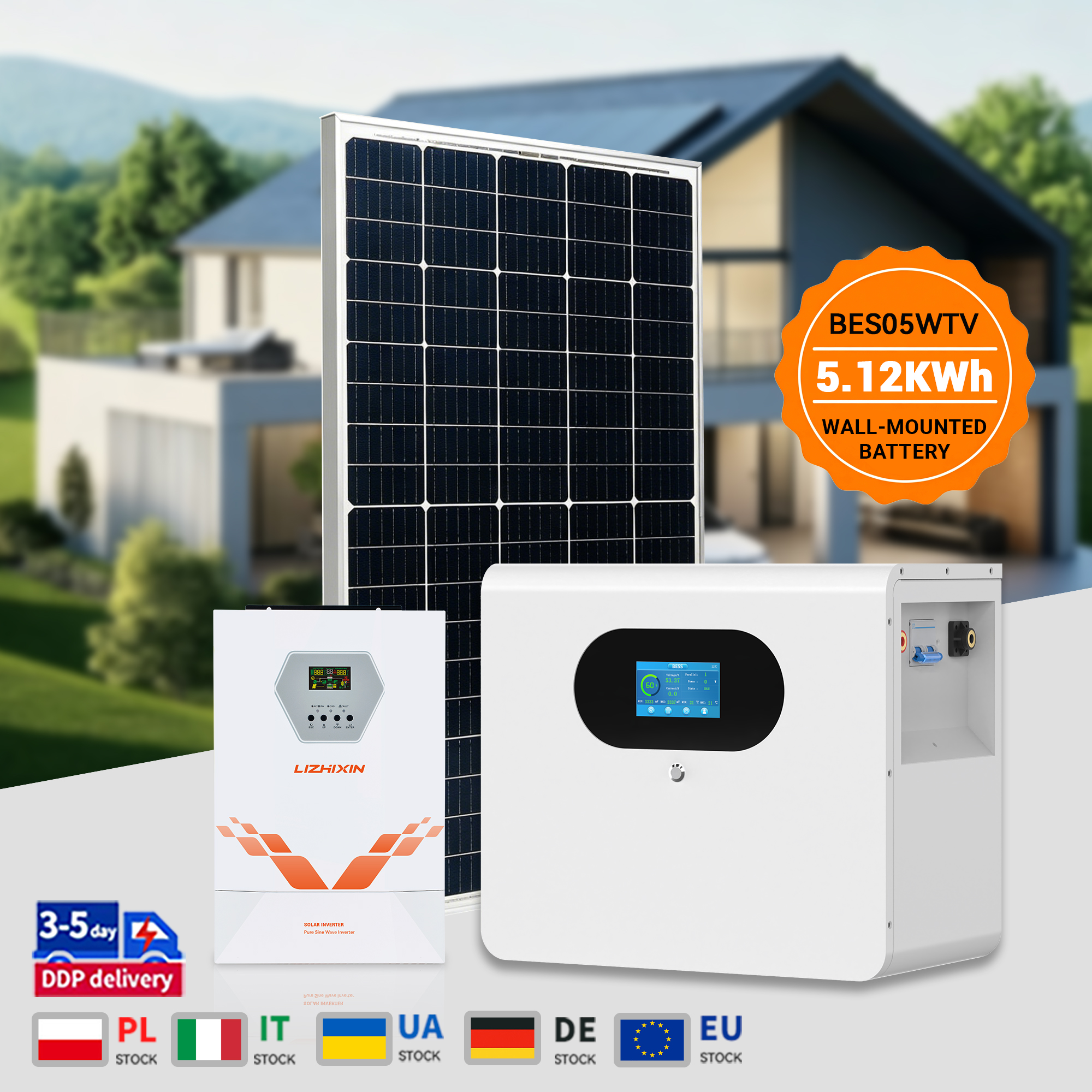 25.6V 200Ah 1P8S 5.12KWH Wall-mounted Battery