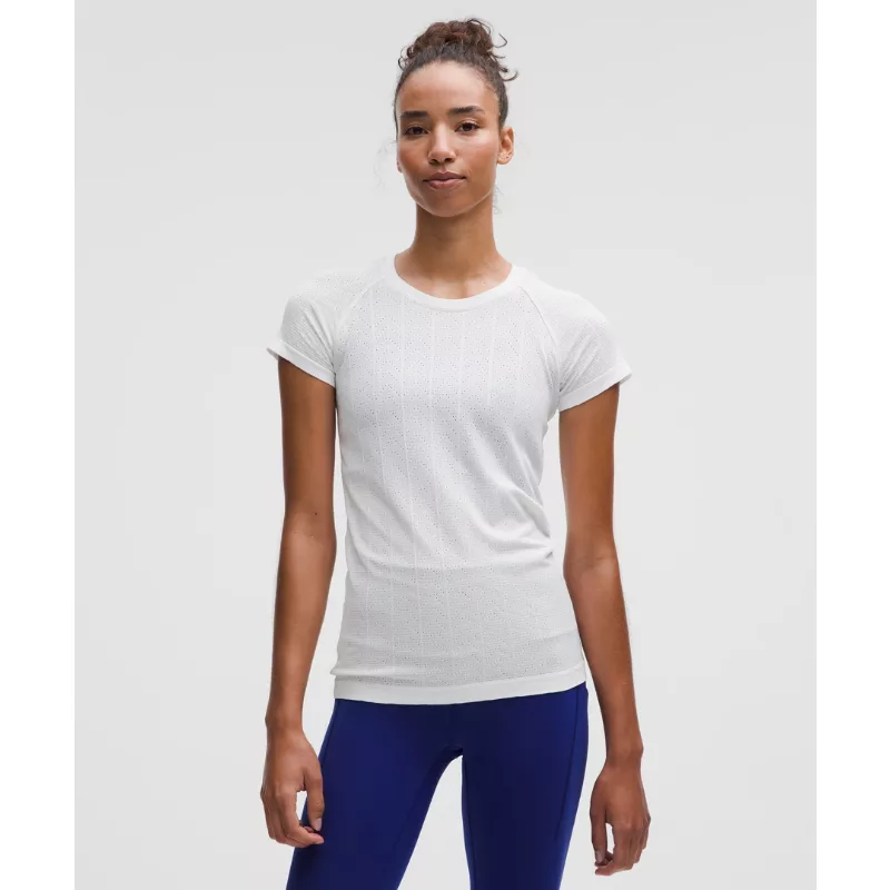 Swiftly Pointelle Short-Sleeve Shirt Hip Length