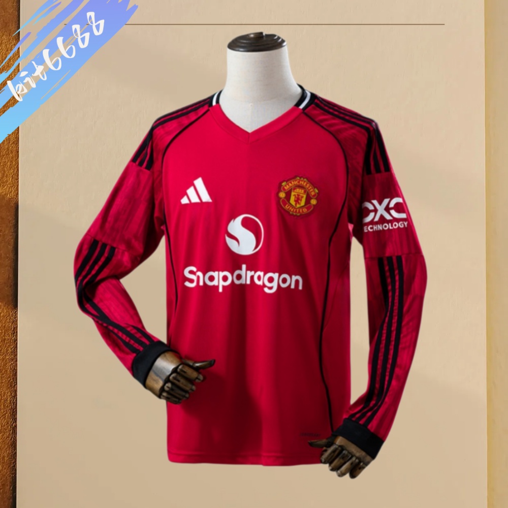 2025 2026 Manchester United home long sleeved jersey (fan version)