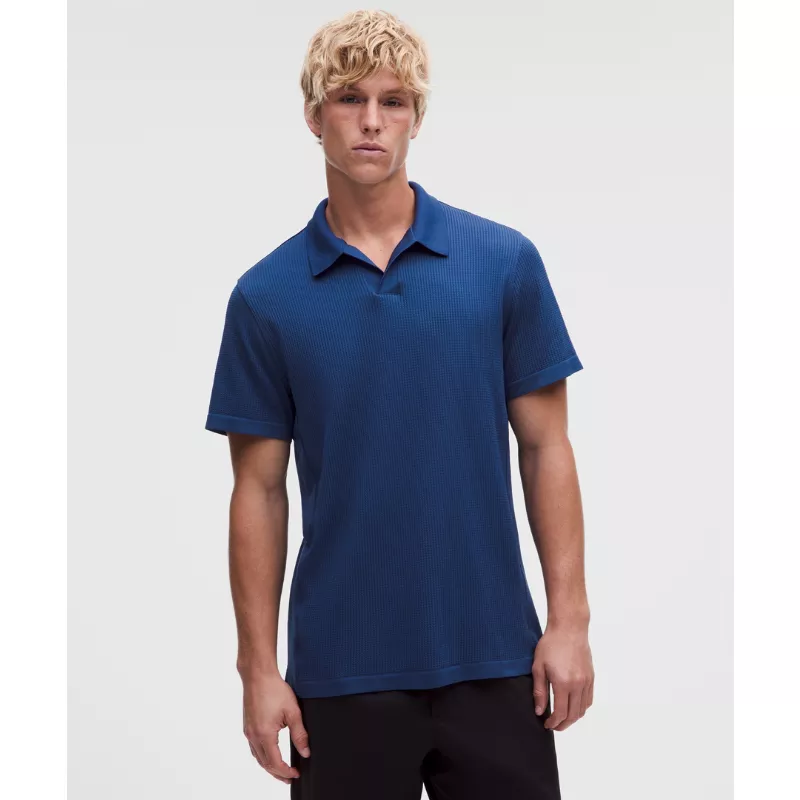 Textured Seamless Polo Shirt