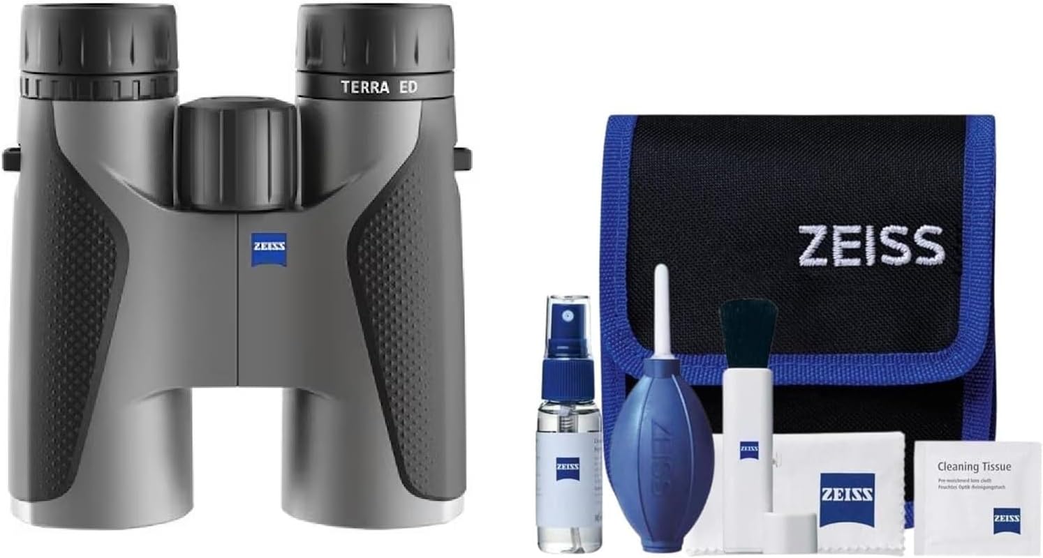 Zeiss 10x42 Terra ED Binoculars & Cleaning Kit Combo (Velvet Green)