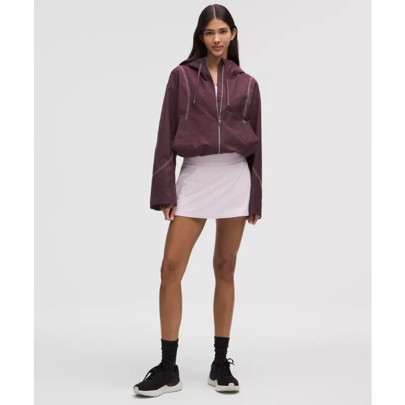 Water-Resistant Cropped Hooded Jacket