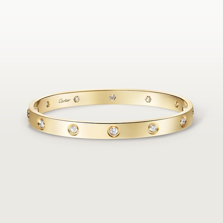 LOVE bracelet, classic model,10 diamonds Yellow gold 6.1 mm