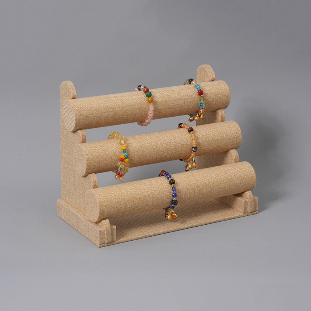 Three-Tier Bracelet Holder & Necklace Display Stand Jewelry Storage for Home Use Hanging Bracelet Display Three-Tier Display Stand for Hair Ties & Accessories custom logo