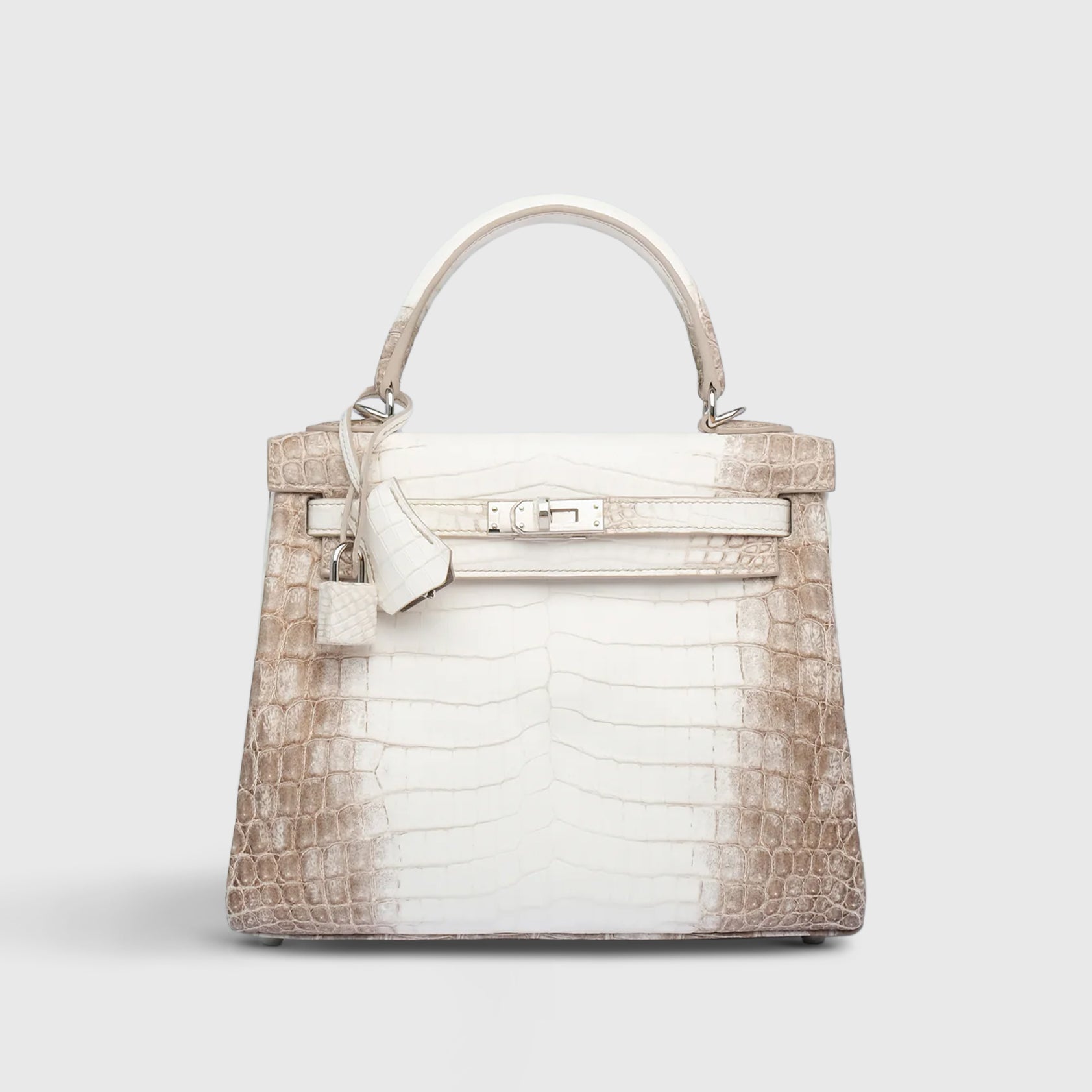 Hermès Kelly 25 Croc Himalaya Palladium Hardware