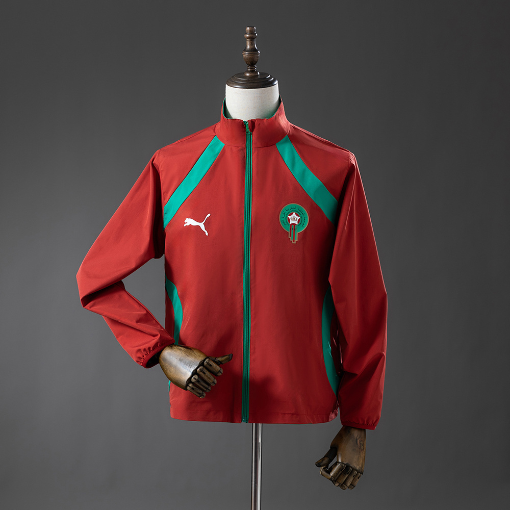 2026 Morocco  Reversible Jacket Windbreaker Red & Green