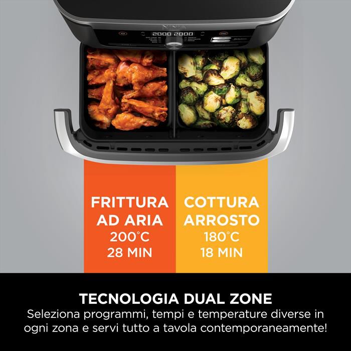 NINJA - Friggitrice ad aria FLEXDRAWER DA 10,4L-nero