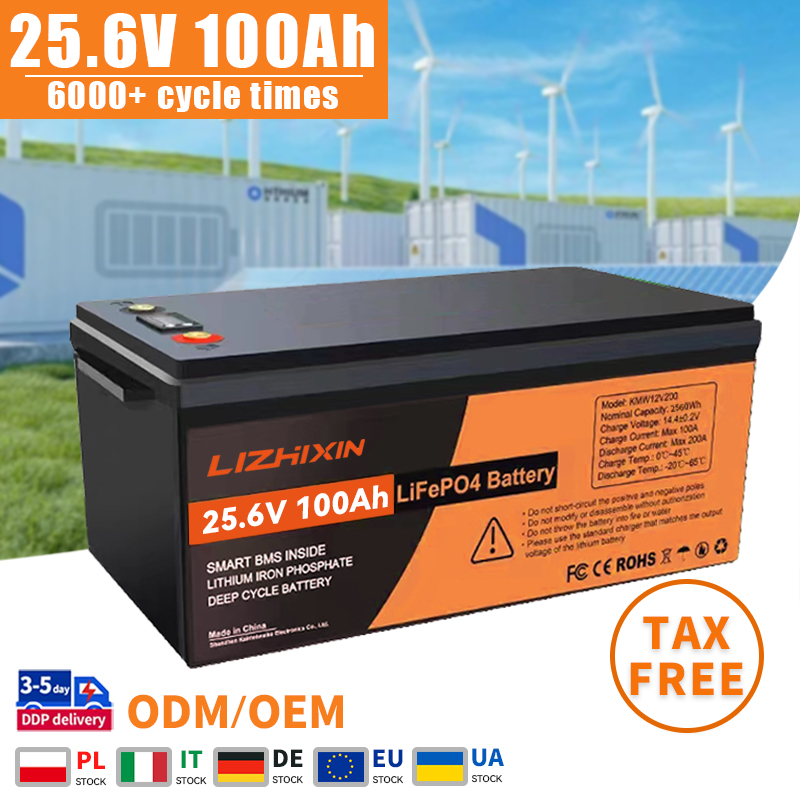 Lithium Ion Batteries Pack 25.6v 100ah