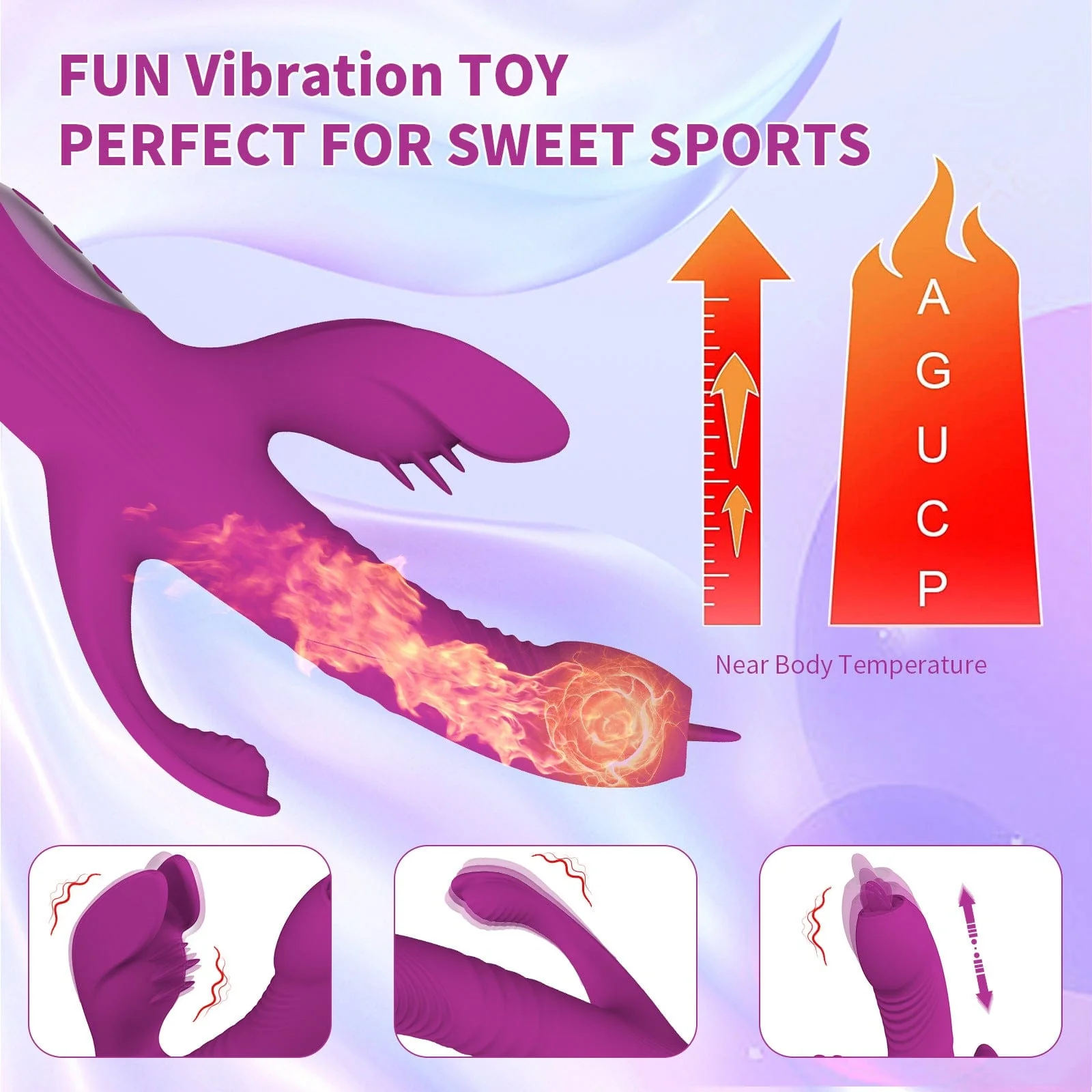 Mlovexy -Trident 4-in-1 Heating Telescopic Swinging Tongue-licking Vibrator