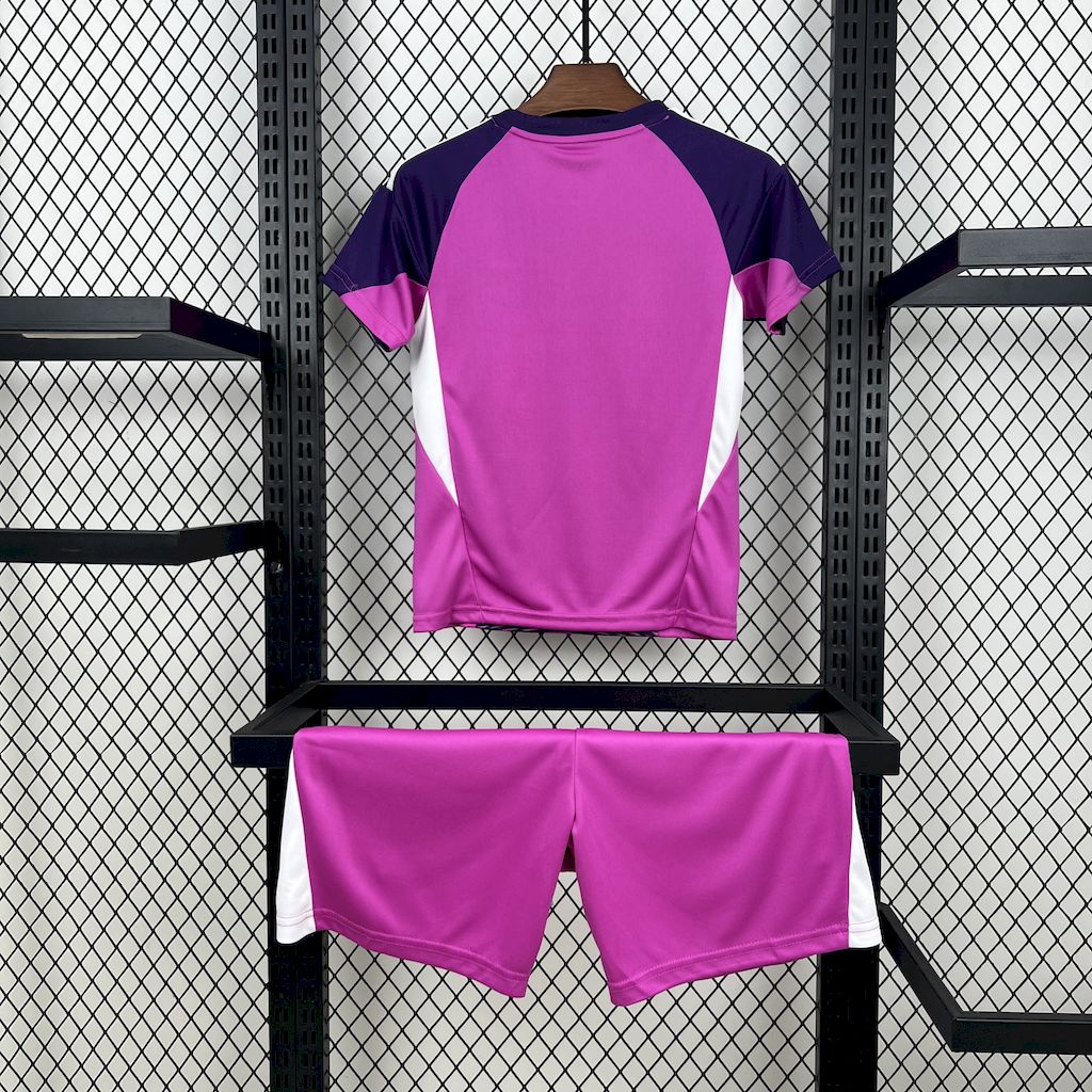 2025/2026 Real Madrid Purple Goalkeeper Football Kids Kit socks