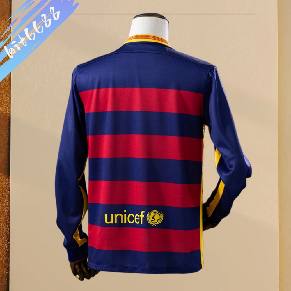 15/16 Barcelona  home long sleeves Retro Football Shirt