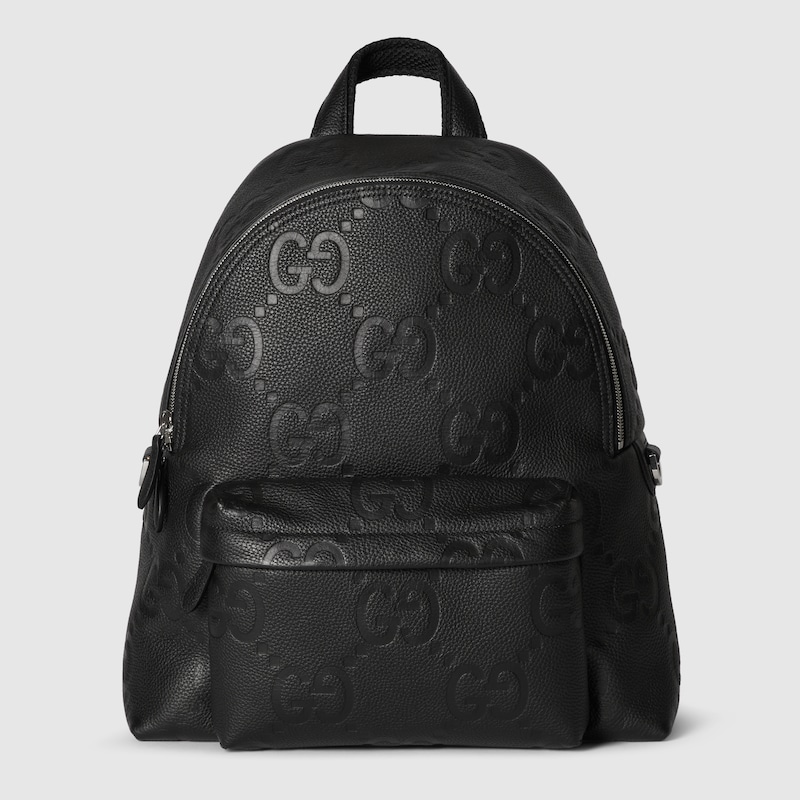 GG jumbo medium backpack Black jumbo GG grainy leather