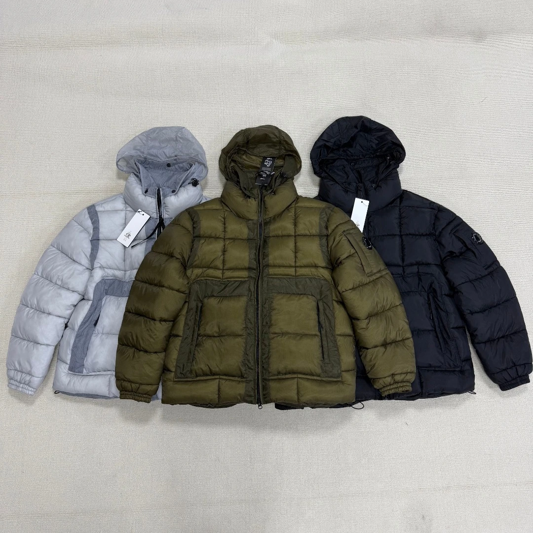 C.P. COMPANY Classic Goggle-Lens Hat Lightweight Windproof Horizontal-Quilted Utility Padded Jacket