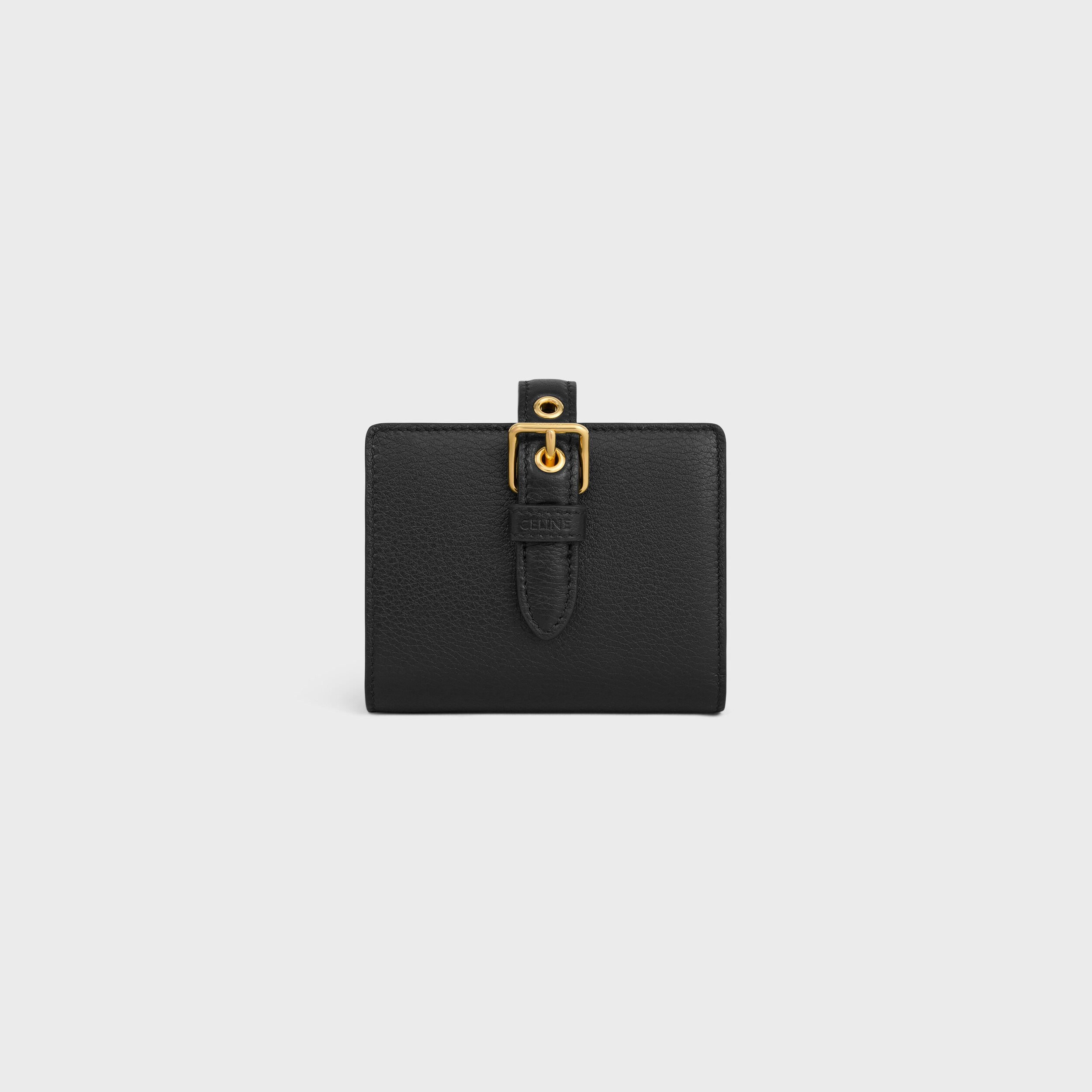 SMALL WALLET CELINE CONTI IN SUPPLE GRAINED CALFSKIN BLACK