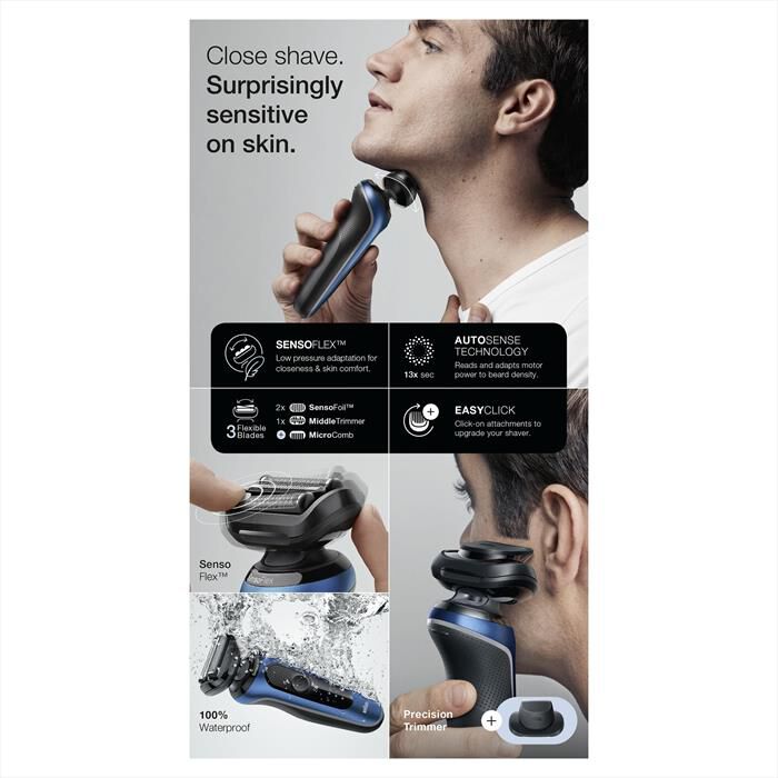 BRAUN - Rasoio SERIES 6 61-B1200S-BLU