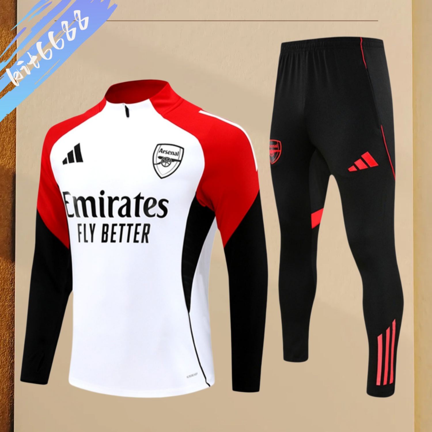 2025/2026 Arsenal Kids Half Zip Training Clothes (Adult Kids Kit)