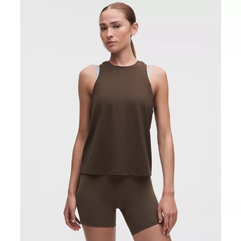 Silky High-Neck Yoga Tank Top