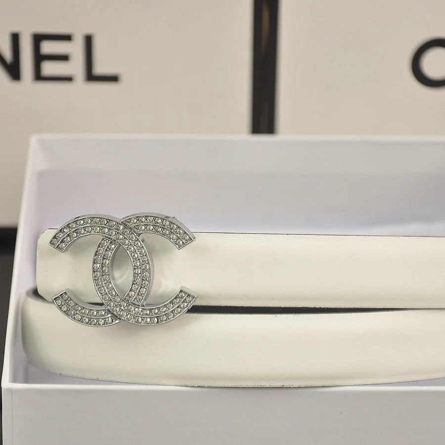 6 color double C pearl rhinestone belt