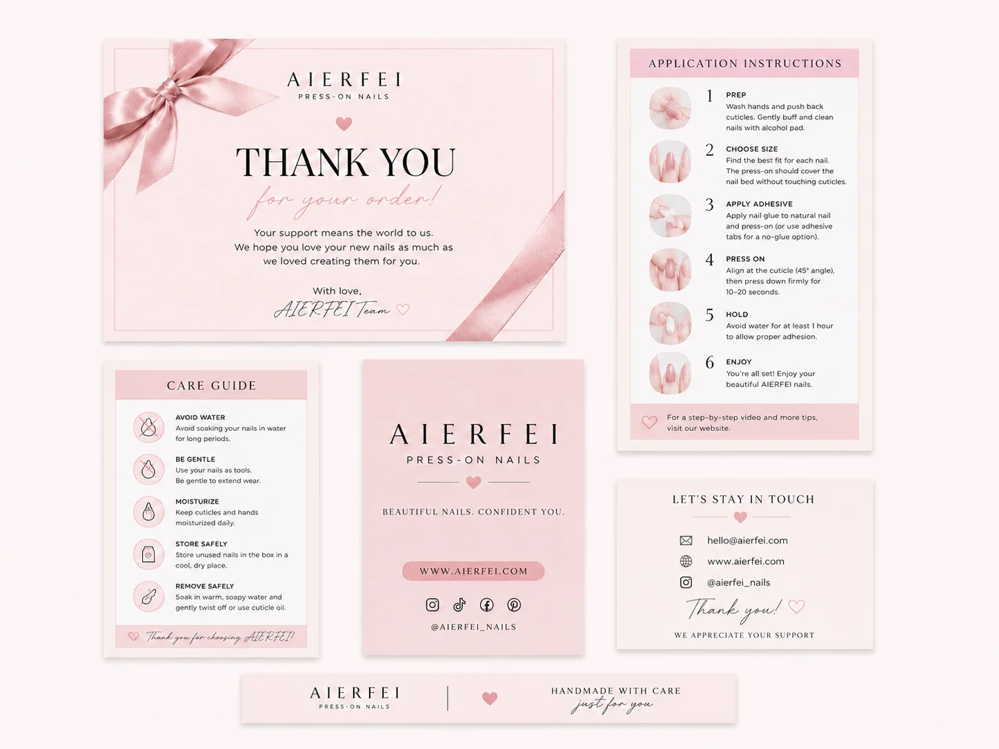 Custom insert cards for private label press-on nail packaging