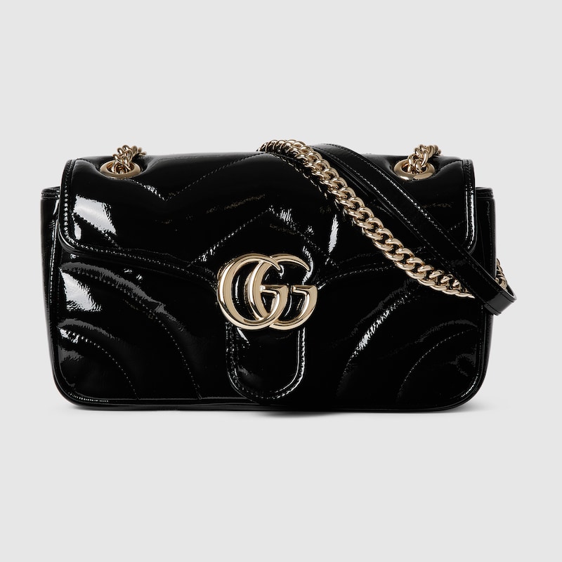 GG Marmont small shoulder bag Black patent