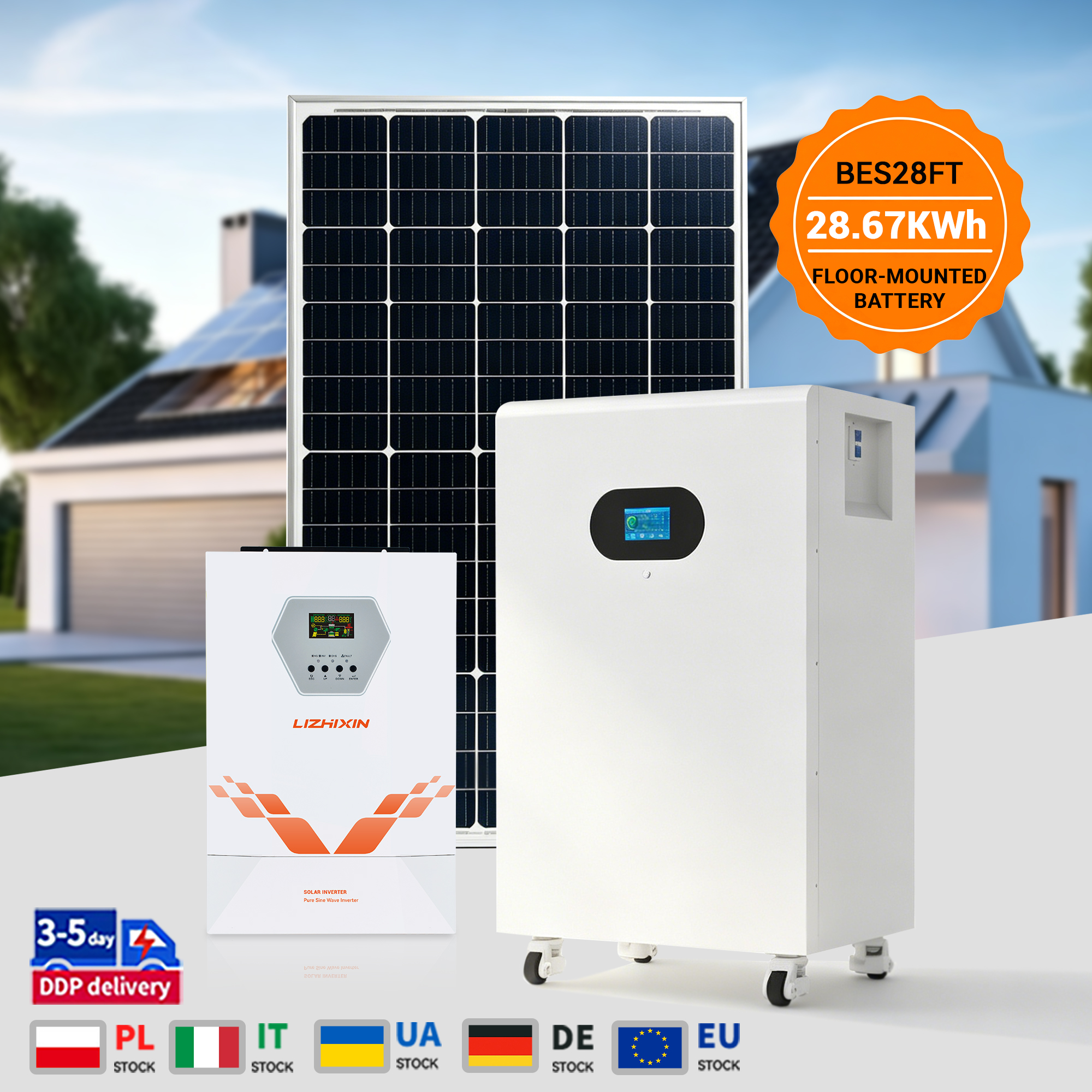 51.2V 560Ah 2P16S 28.67KWH Floor Mounted Battery
