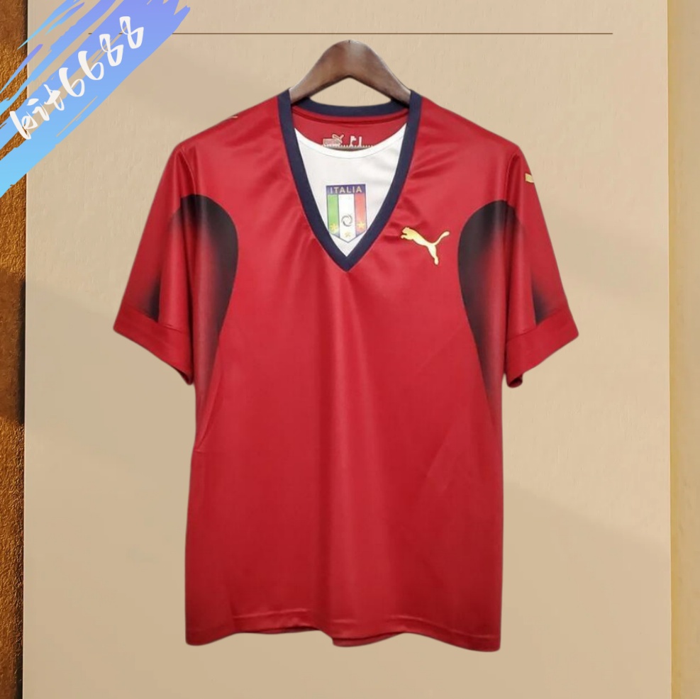 2006 Italy Red  Retro Football Shirt