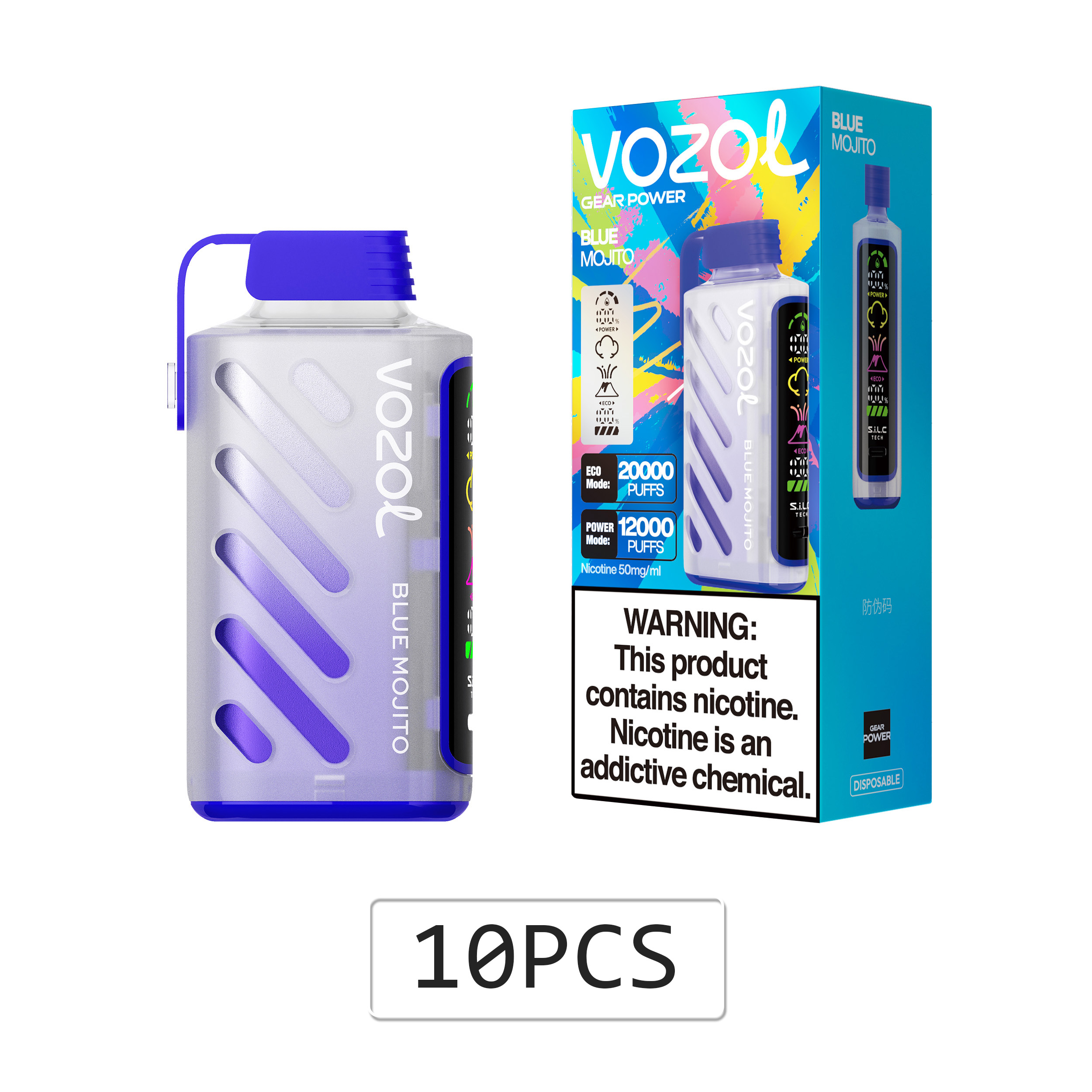 VOZOL Gear Power 20000 Rechargeable Vape (10 pieces)