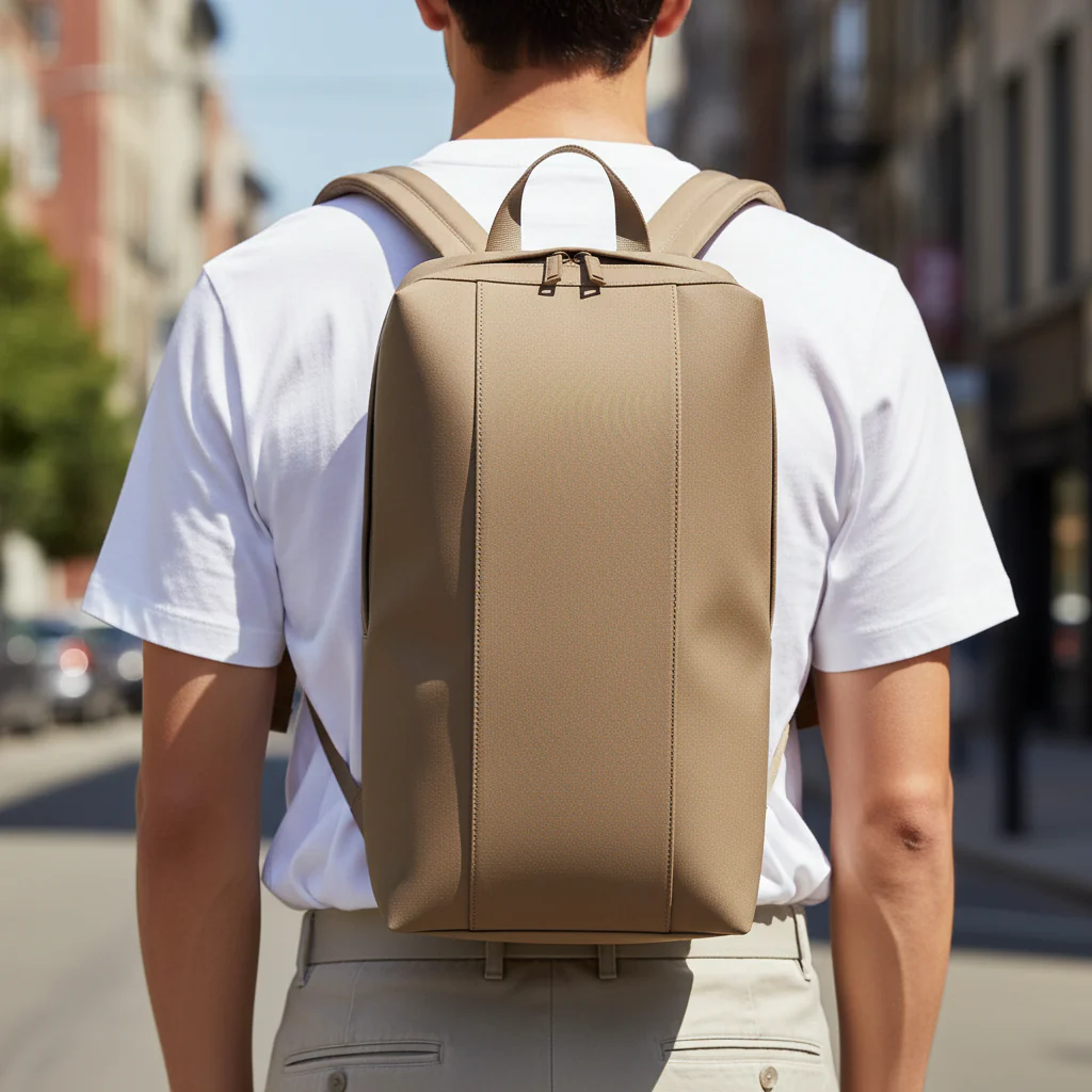 Warm Taupe Slim Backpack