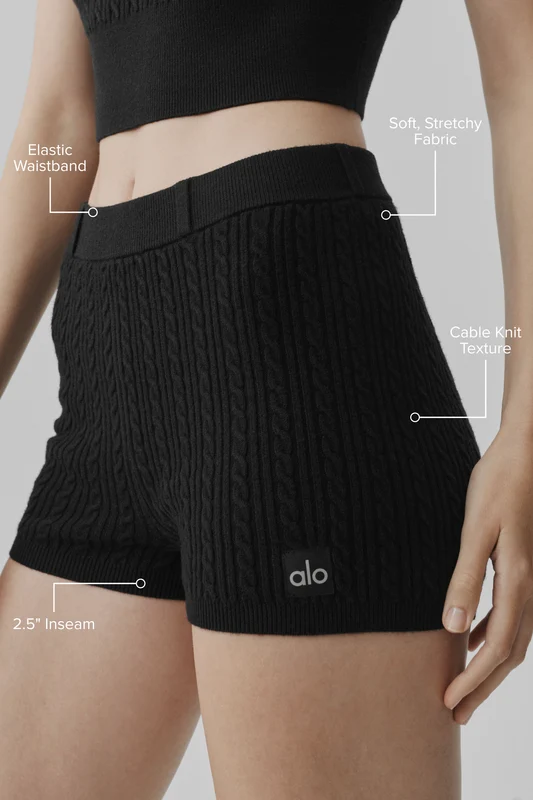 Mini Cable High-Waist Sweater Short