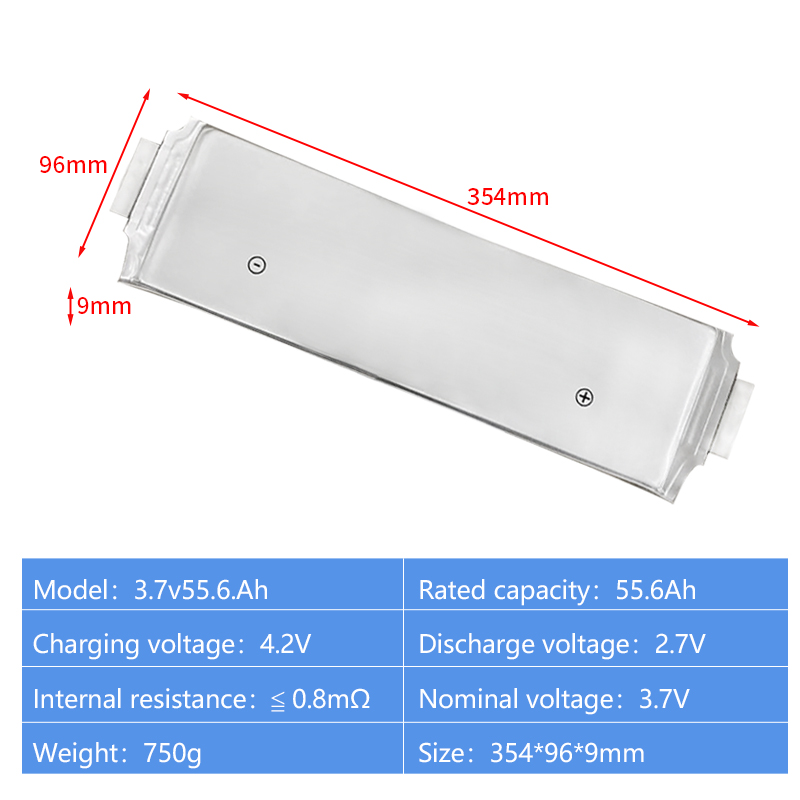 3.7v 55.6ah Polymer lithium battery