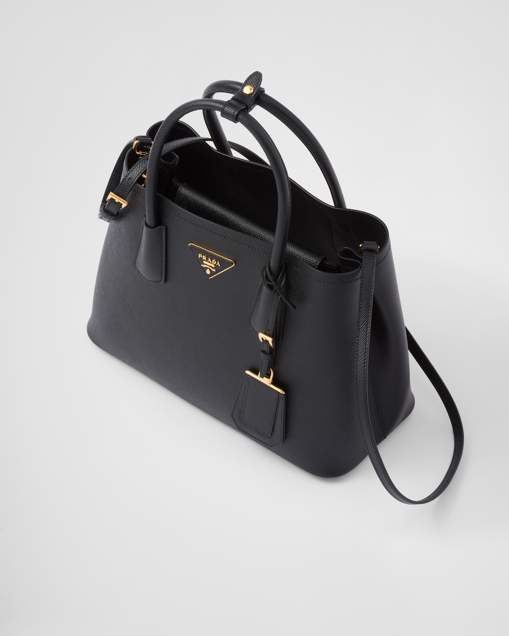 Medium Prada Double Saffiano leather bag Black