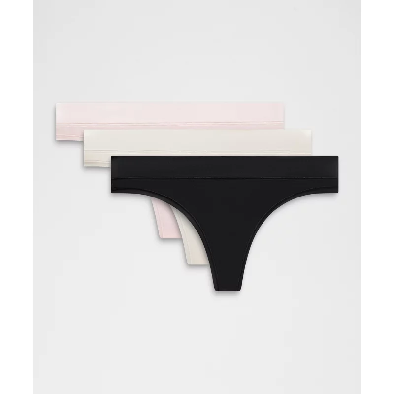 UnderEase Mid-Rise Thong Underwear 3 Pack