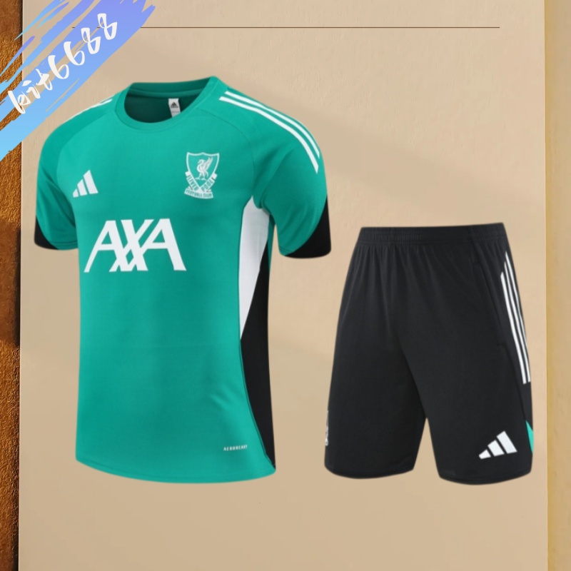 25/26 Liverpool green Short Sleeve Training Wear ( Adult kit Kids )