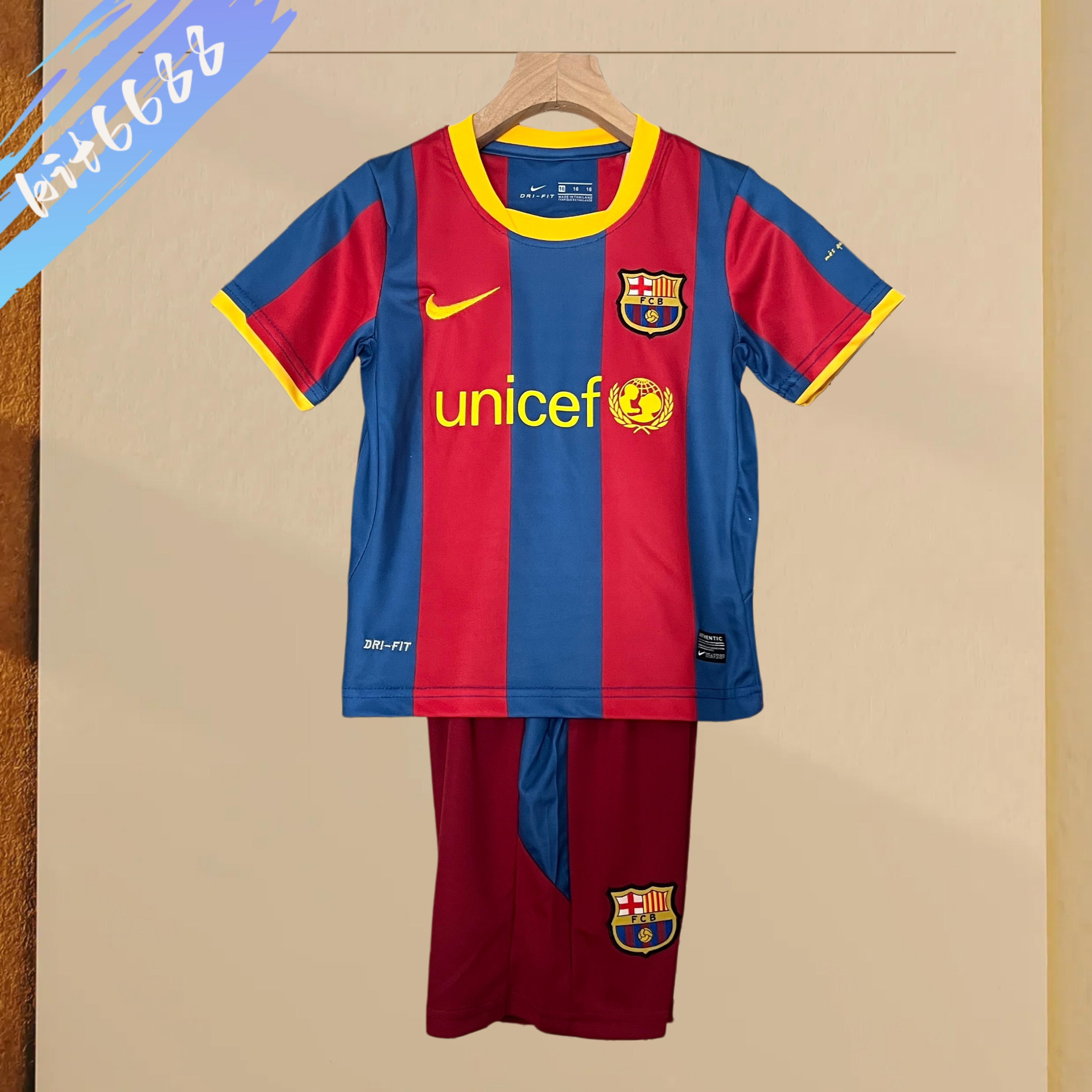 2010/2011 Barcelona home Retro Kids Kit(Kids Kit)