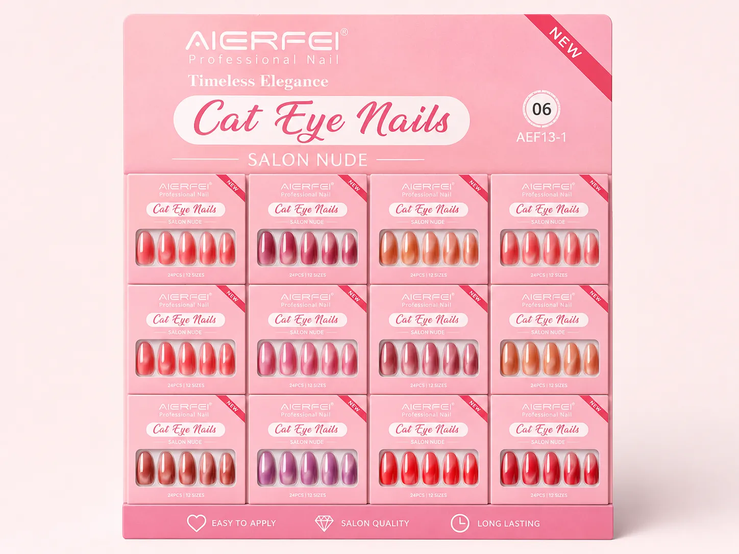 Custom product cards for press-on nail packaging