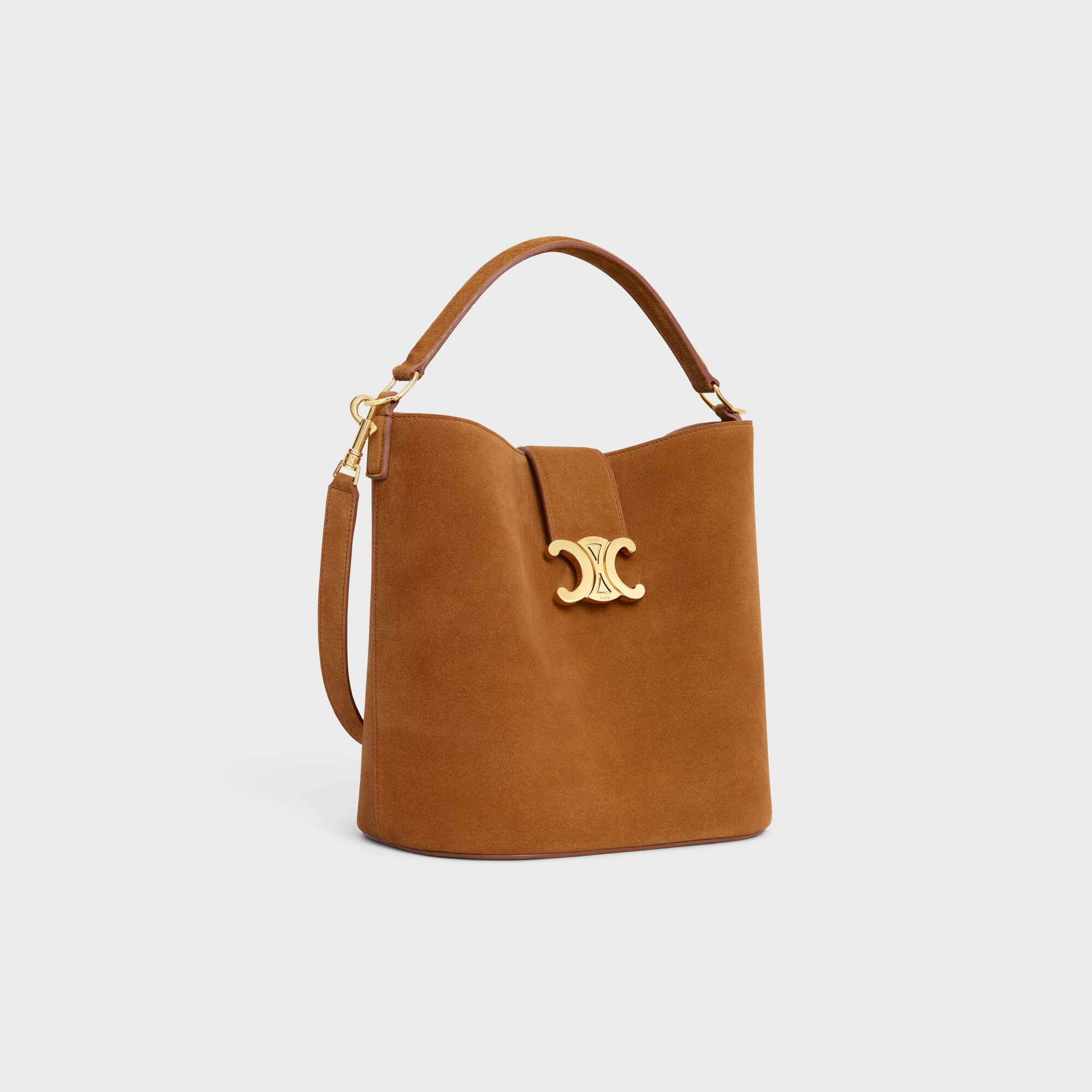MEDIUM LOUISE BAG in SUEDE CALFSKIN PECAN