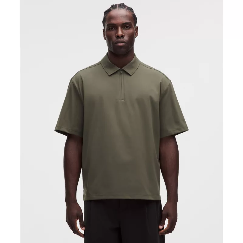 Daydrift Oversized Zip-Neck Polo Shirt