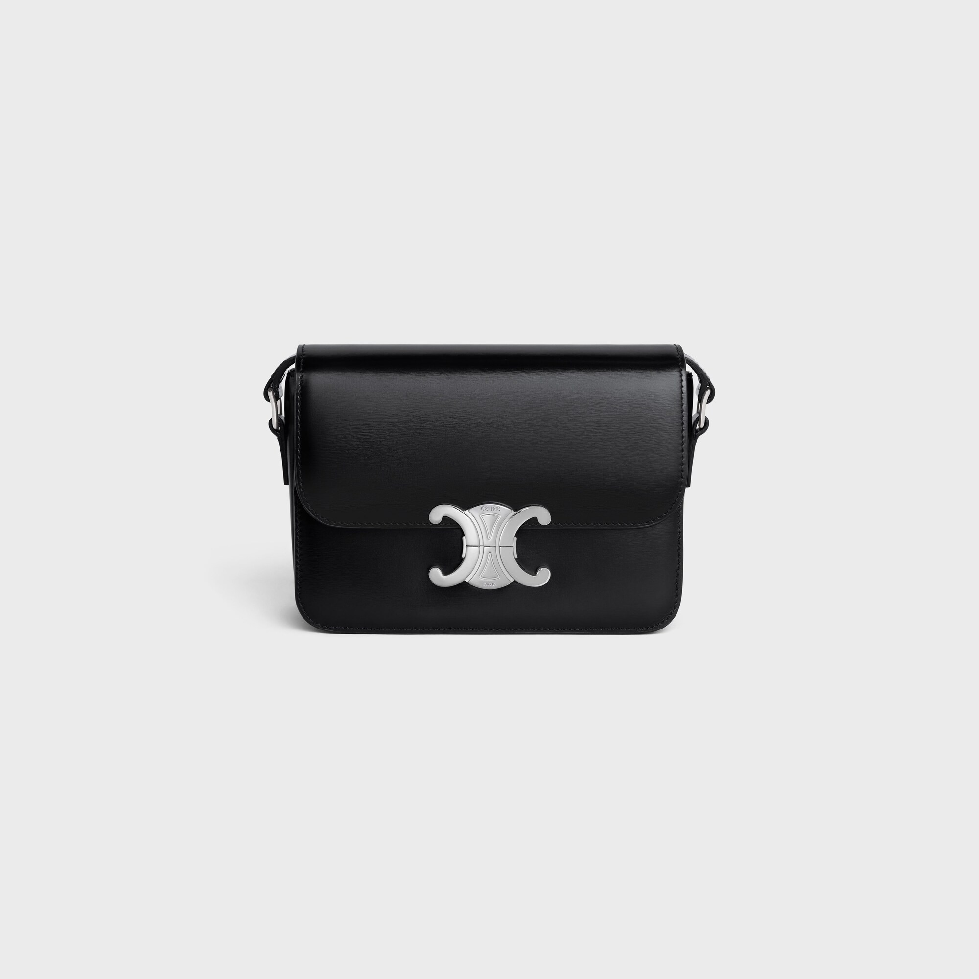 TEEN TRIOMPHE BAG IN shiny calfskin BLACK