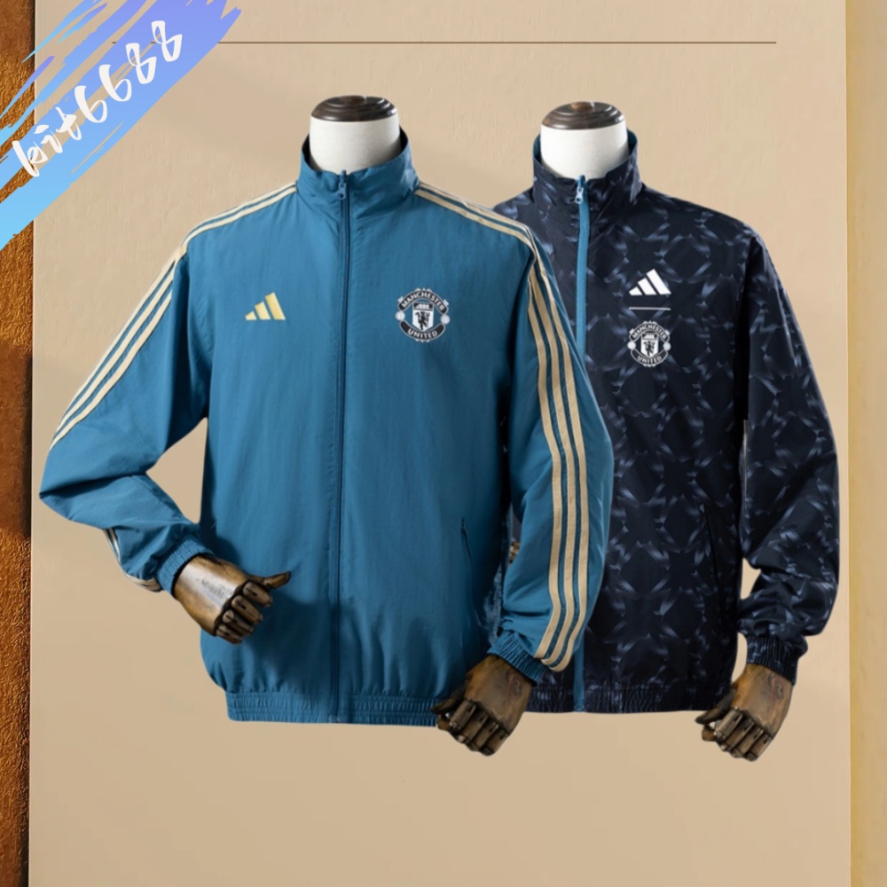 25/26 Manchester United Reversible Jacket Windbreaker - Blue&Black