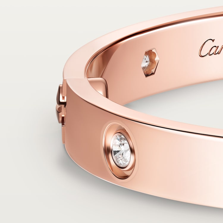 LOVE bracelet, classic model,10 diamonds Rose gold 6.1 mm