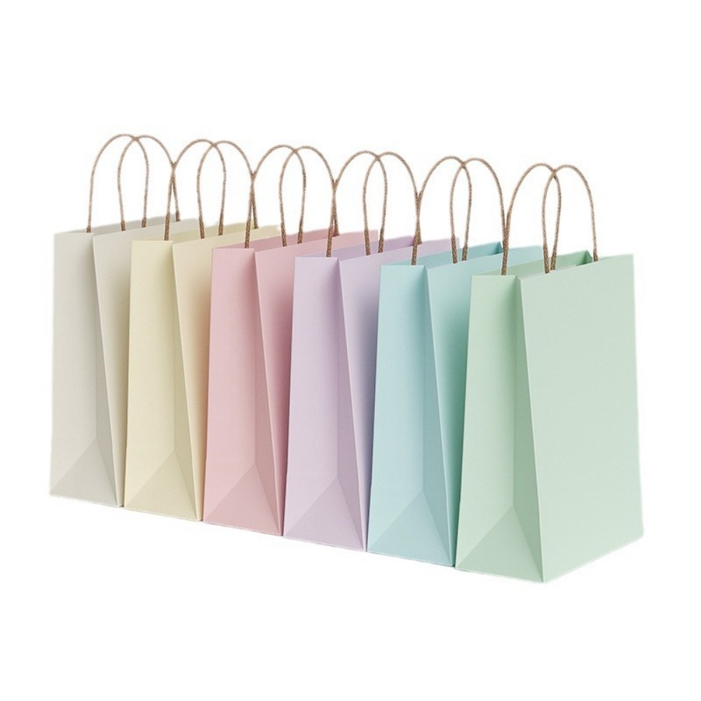 Customizable Cream Style Kraft Paper Bag, Mini Takeaway Handheld Bag, Kids Birthday Favor Bag, Bakery Dessert Gift Packaging Bag For Wholesale