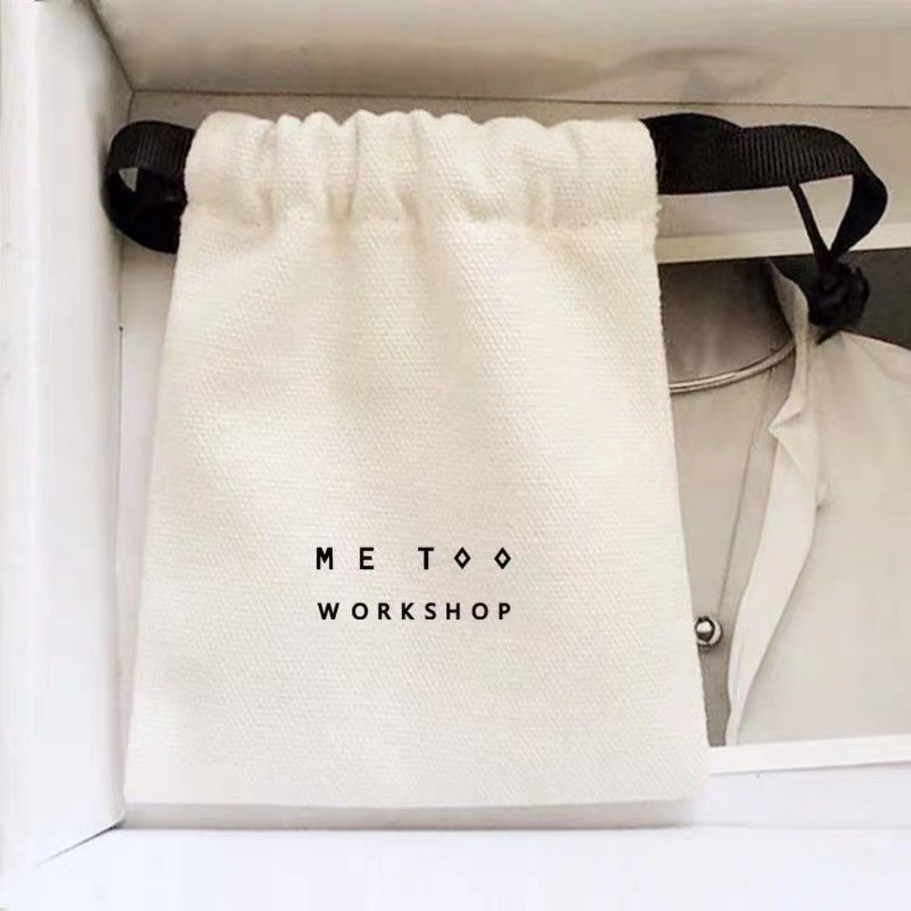Custom Small Cotton Drawstring Bag, Printable Jewelry Storage Pouch, Cosmetic Gift Packaging Bag, Portable Drawstring Cotton Sack, 50 Pcs Minimum Custom Wholesale Factory Supply