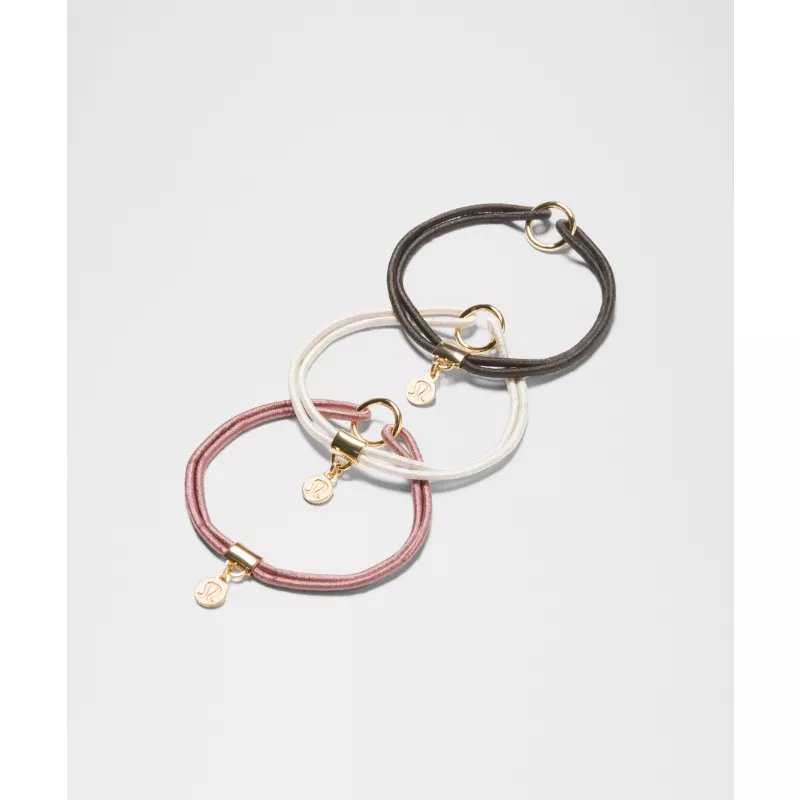Logo Bead Hair Ties 3 Pack